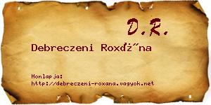 Debreczeni Roxána névjegykártya